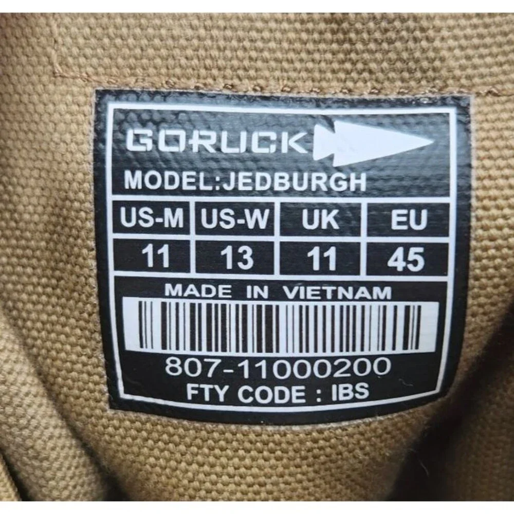 GoRuck Jedburgh Mens Size 11 Brown Tactical Rucking Combat Utility Canvas Boots
